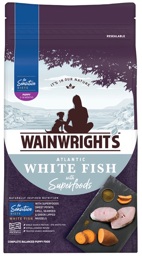 White fashion fish dog food uk