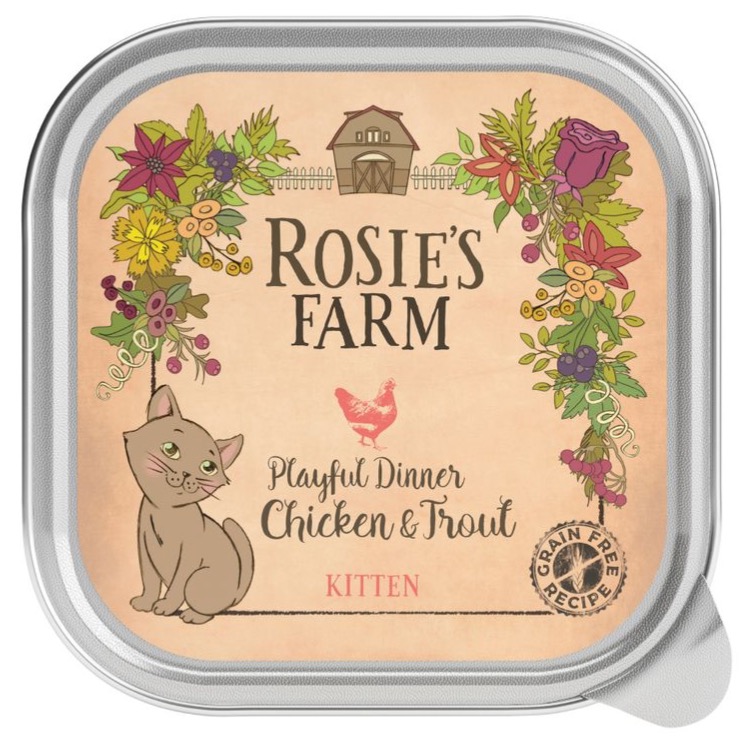 Rosie's Farm Kitten Playful Dinner with Chicken & Trout