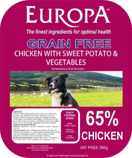 Europa Grain Free Chicken, Sweet Potato & Vegetables Tray