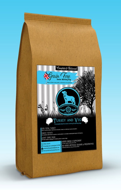 Yorkshires Finest Pet Food Grain Free Senior Working Dog Turkey & Veg