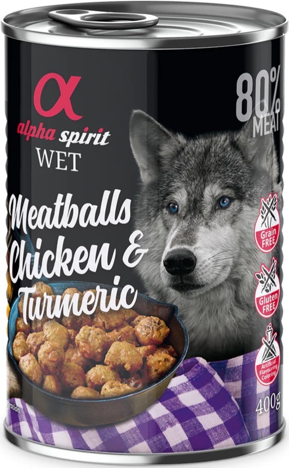 Alpha Spirit Chicken with Turmeric Canned Meatballs