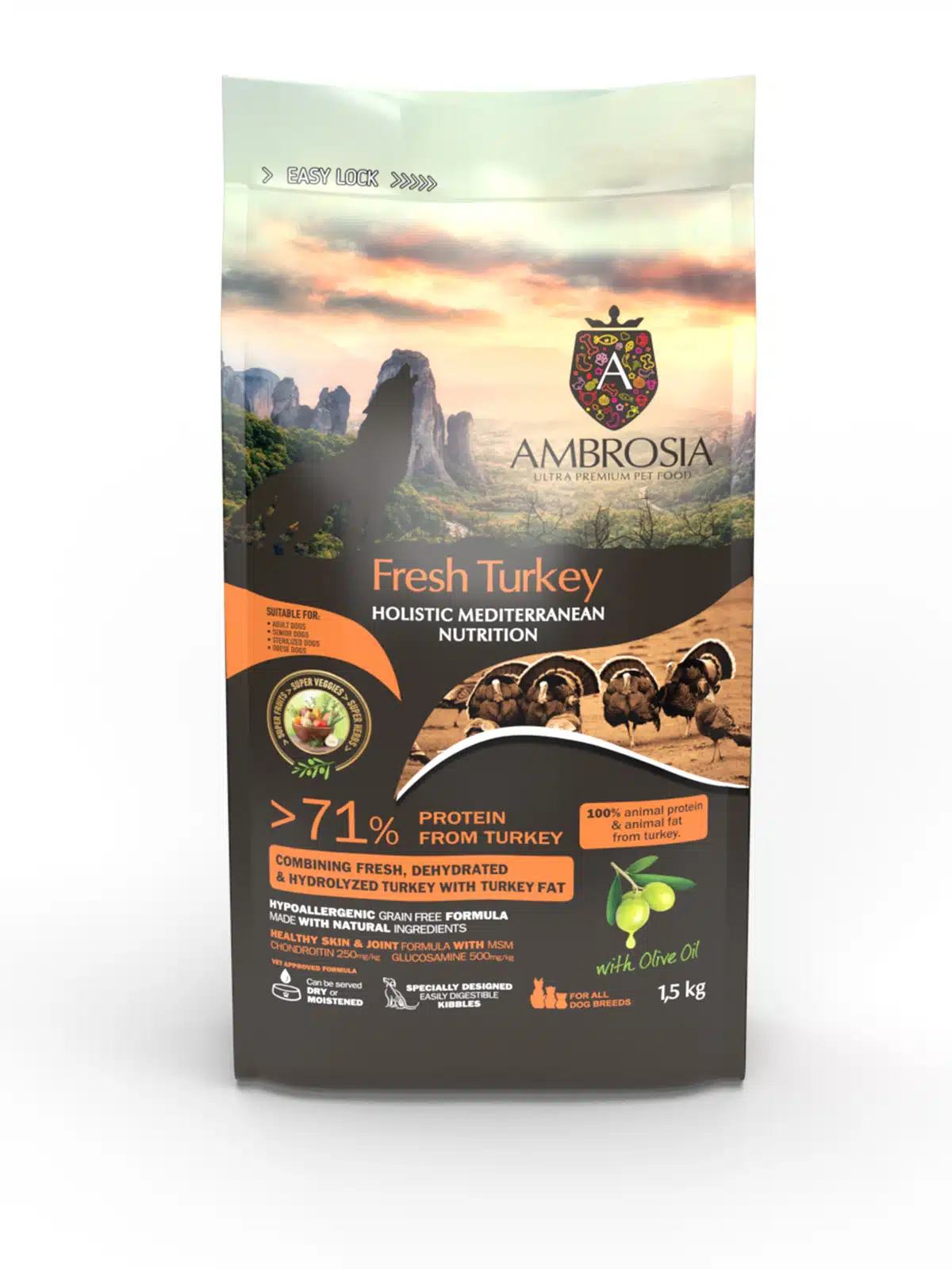 Ambrosia Senior & Sterilized All Breeds Fresh Turkey