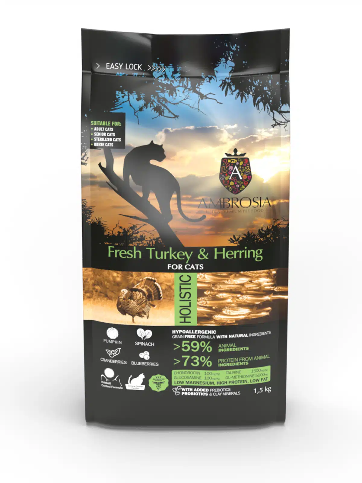 Ambrosia Sterilized All Breeds Fresh Turkey & Herring
