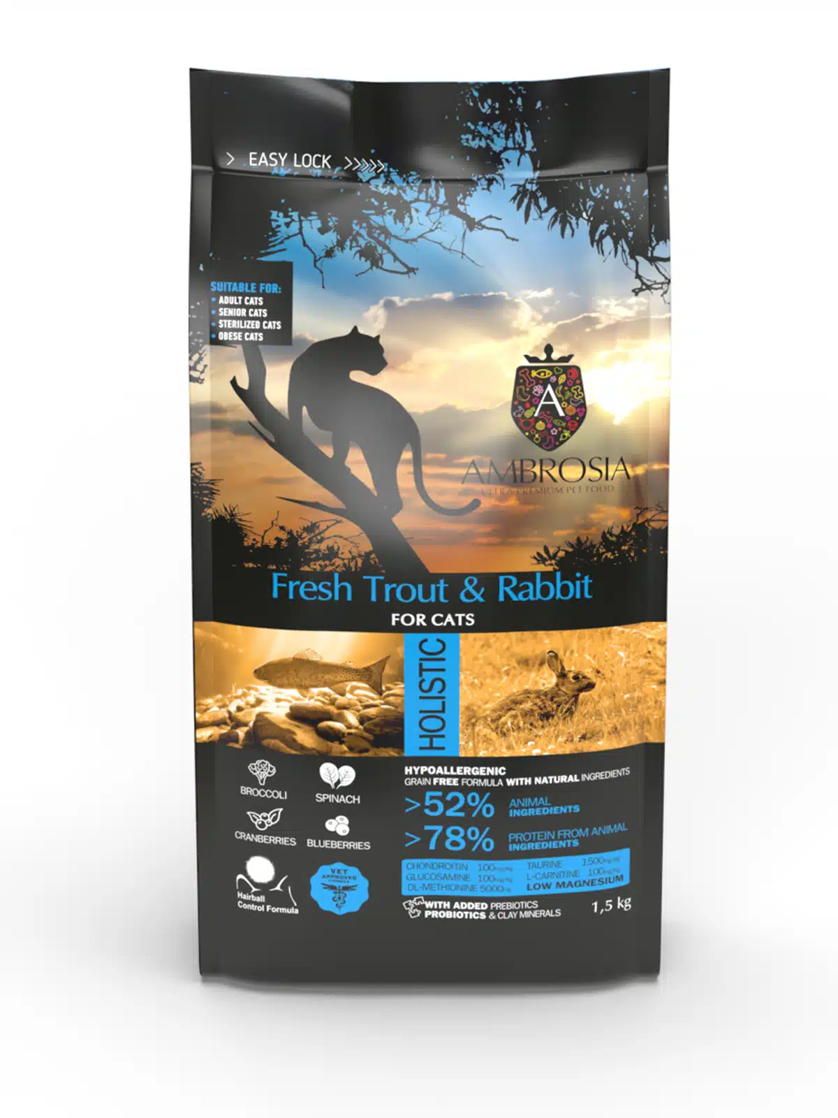 Ambrosia Senior, Light & Sterilized Fresh Trout & Rabbit