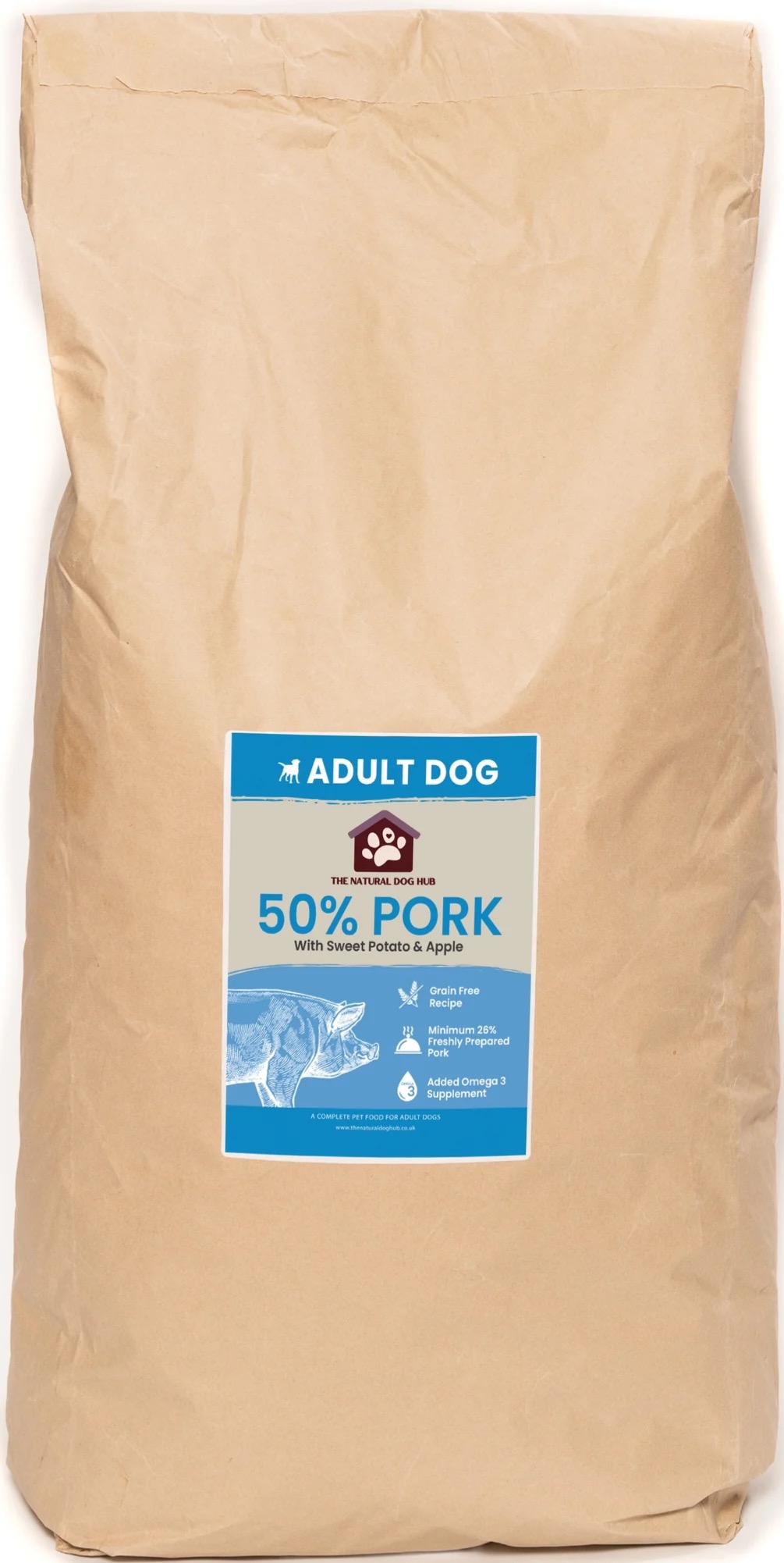 The Natural Dog Hub Grain Free Adult Pork, Sweet Potato & Apple