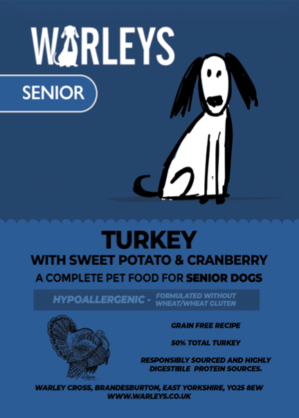 Warleys Grain Free Senior/Lite Turkey with Sweet Potato & Cranberry