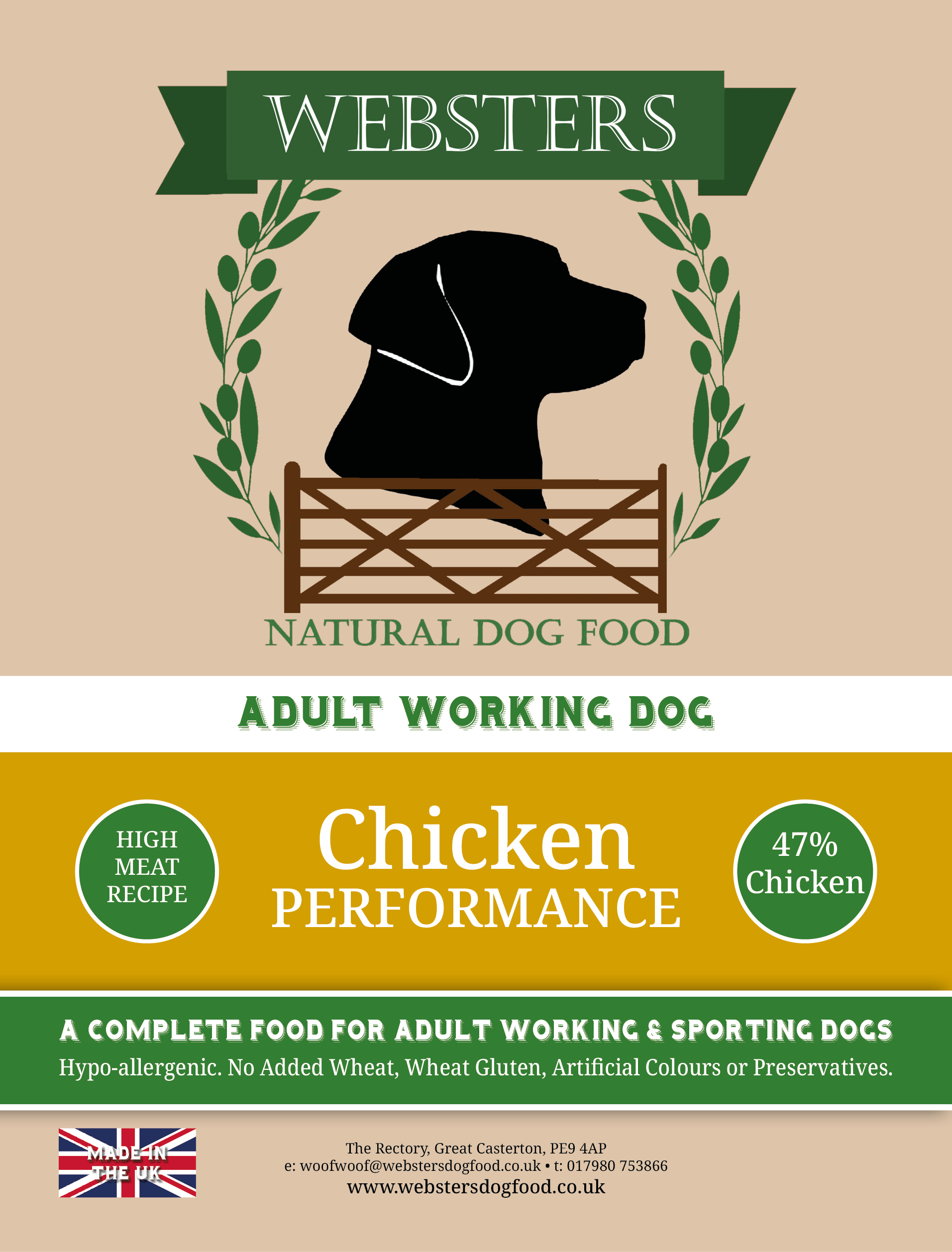 Websters Performance Grain Free Chicken & Sweet Potato