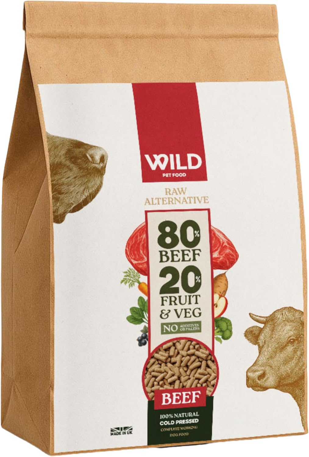 Wild Pet Food Beef 80/20 Cold-Pressed