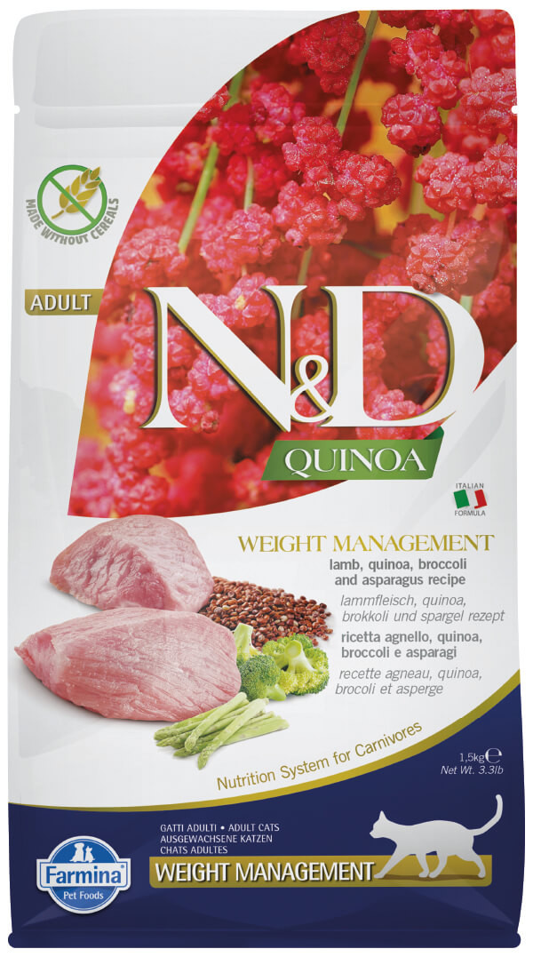 Farmina Natural & Delicious Adult Cat Quinoa Weight Management Lamb