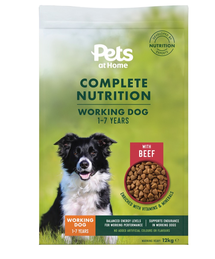 Pets at Home Complete Nutrition Working Adult Dry Dog Food with Beef